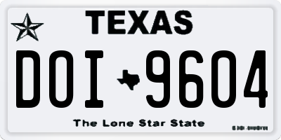 TX license plate DOI9604