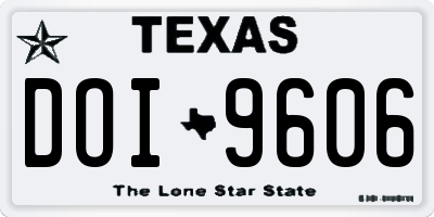 TX license plate DOI9606