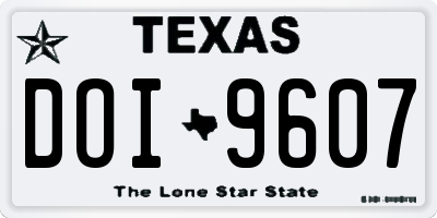 TX license plate DOI9607