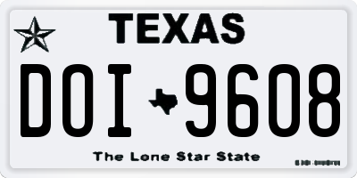 TX license plate DOI9608