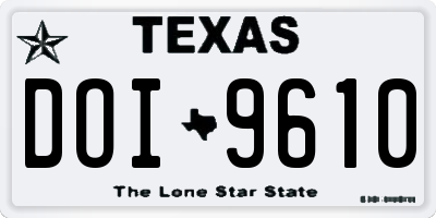 TX license plate DOI9610