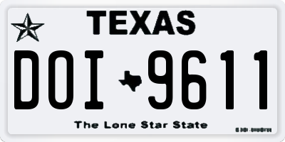 TX license plate DOI9611