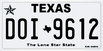 TX license plate DOI9612