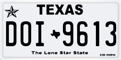 TX license plate DOI9613