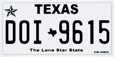 TX license plate DOI9615