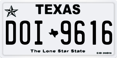 TX license plate DOI9616