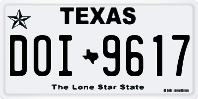 TX license plate DOI9617