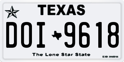 TX license plate DOI9618