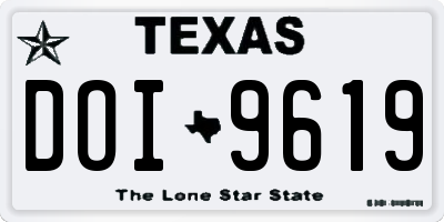 TX license plate DOI9619