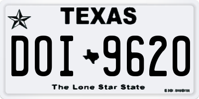 TX license plate DOI9620
