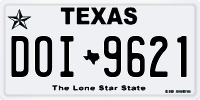 TX license plate DOI9621