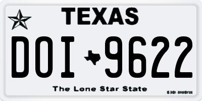 TX license plate DOI9622