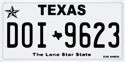 TX license plate DOI9623