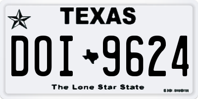 TX license plate DOI9624