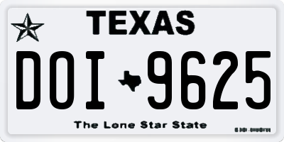 TX license plate DOI9625