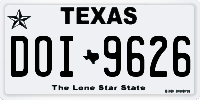 TX license plate DOI9626