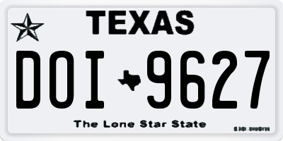 TX license plate DOI9627