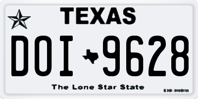 TX license plate DOI9628