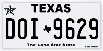 TX license plate DOI9629