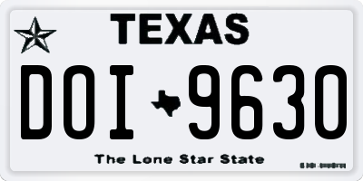 TX license plate DOI9630