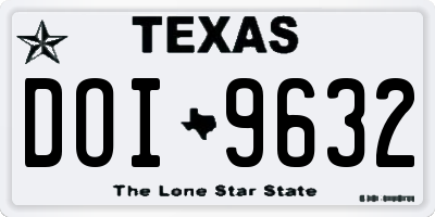 TX license plate DOI9632