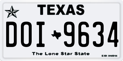 TX license plate DOI9634