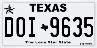 TX license plate DOI9635