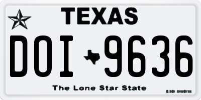 TX license plate DOI9636