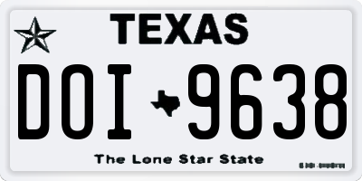 TX license plate DOI9638