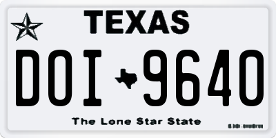 TX license plate DOI9640