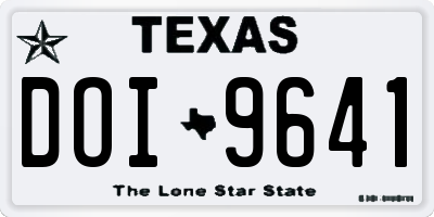 TX license plate DOI9641