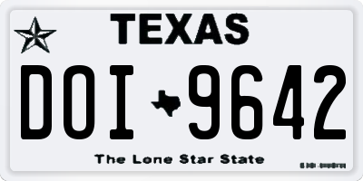 TX license plate DOI9642