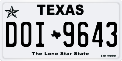 TX license plate DOI9643