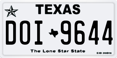 TX license plate DOI9644
