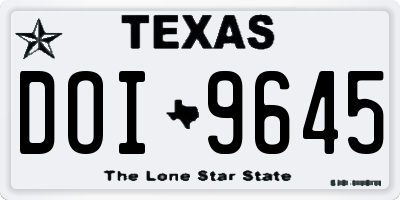 TX license plate DOI9645
