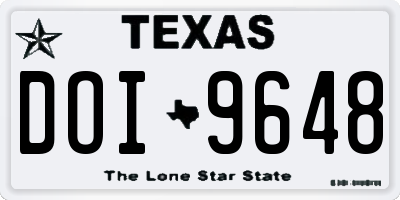 TX license plate DOI9648
