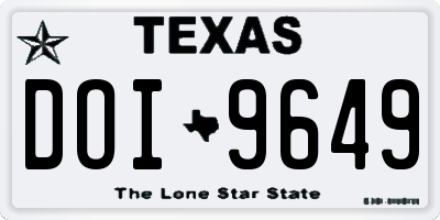 TX license plate DOI9649