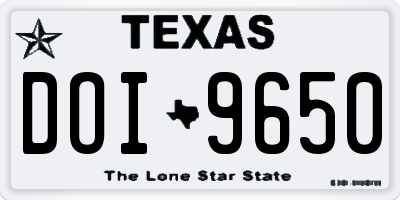 TX license plate DOI9650