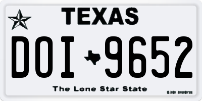 TX license plate DOI9652