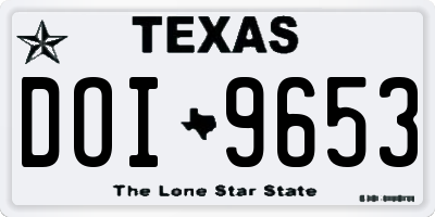 TX license plate DOI9653