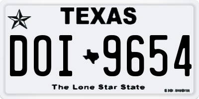 TX license plate DOI9654