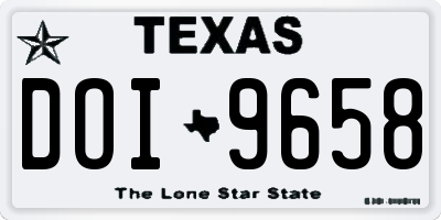 TX license plate DOI9658