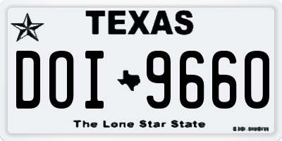 TX license plate DOI9660