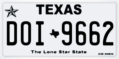 TX license plate DOI9662