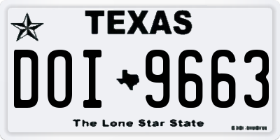 TX license plate DOI9663