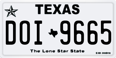 TX license plate DOI9665
