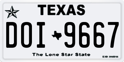 TX license plate DOI9667