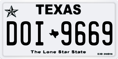 TX license plate DOI9669