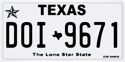 TX license plate DOI9671