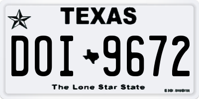TX license plate DOI9672